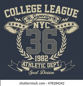 New York City sport typography, t-shirt graphics, vectors