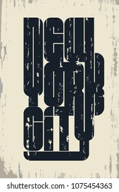 New York City Sport wear typography emblem, t-shirt stamp graphics, tee print, athletic apparel design. Vector