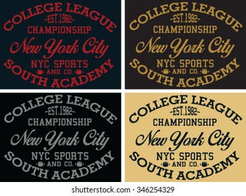 New York  City Sports vector print and varsity. For t-shirt or other uses in vector.