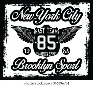New York  City Sports vector print and varsity. For t-shirt or other uses in vector.