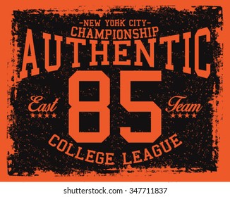 New York  City Sports vector print and varsity. For t-shirt or other uses in vector.