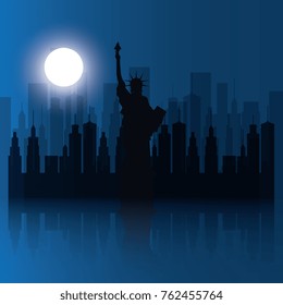 new york city statue of Liberty scene