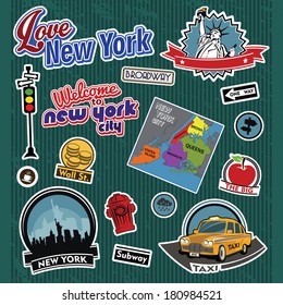 New York city stickers and symbols