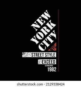 New York city street style, design for t-shirt. NYC, typography graphics for apparel Vector.