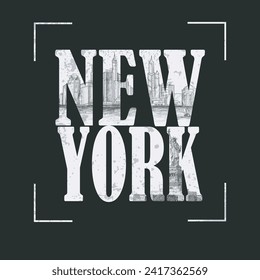 New York City style t-shirt and clothing abstract design with grunge, brooklyn, typography, poster, template, print ready, editable
