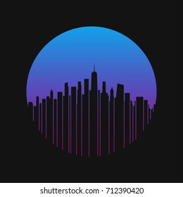 New York City styled skyline. T-shirt and apparel vector design, print, typography, poster, emblem.