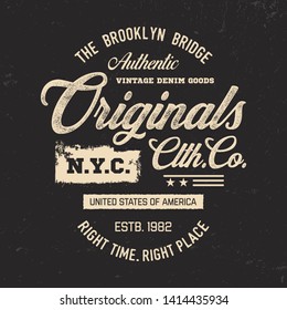 New York City stylish t-shirt and apparel  design. Vector print, typography, poster.