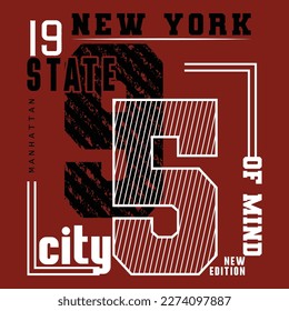 New York City stylish t-shirt and apparel abstract design. Vector print, typography, poster. Global swatches.