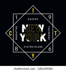 New york city stylish typography tshirt and apparel