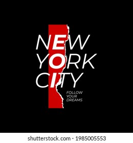 new york city stylish typography slogan t shirt ,poster,postcard,template,etc.
