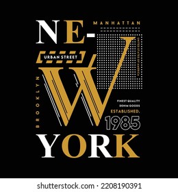 New York City Stylish Typography T-shirt Sporty Abstract Design. Vector Print, Poster. Wall Murals