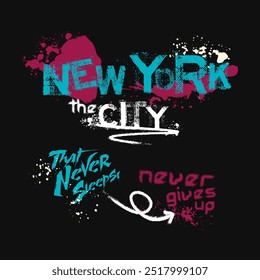 New York the city a stylized, modern  typography slogan vector illustration for t-shirt and other uses