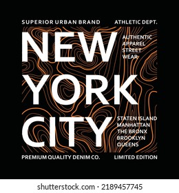 New york city superior urban brand typography graphic design, for t-shirt prints, vector illustration