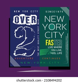 New york city t shirt design, vector illustration artistic element retro art, to be great, brooklyn, increase, urban, sport division.