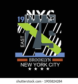 NEW YORK CITY tee graphic for print illustration t shirt, stock vector, art, style