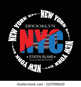 New York City tee graphic typography for t shirt illustration vector art vintage