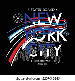 New York City tee graphic typography for t shirt illustration vector art vintage