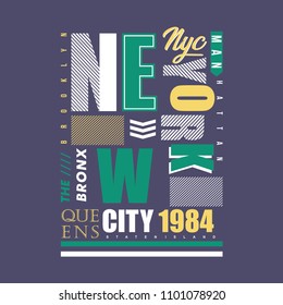 new york city text artistic object for t shirt design, vector illustration image