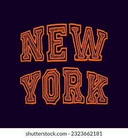 New York City text effect grunge style vector.