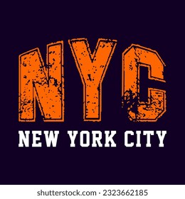 New York City text effect grunge style vector.