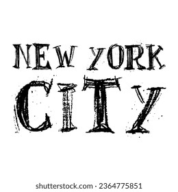 New York city text effect grunge style t shirt design vector.