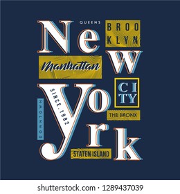 new york city text frame graphic typography vector design  t shirt