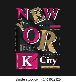 new york city text frame graphic typography design t shirt 