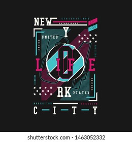 new york city text frame graphic typography design t shirt 