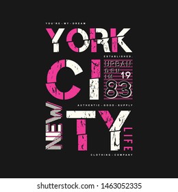 new york city text frame graphic typography design t shirt 