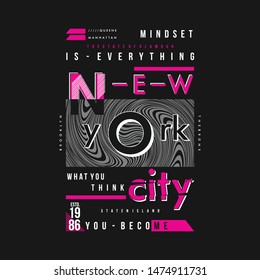 new york city text frame graphic design t shirt