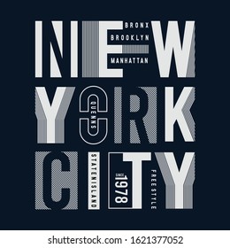 New York City text frame graphic typography design t-shirt print