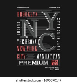 new york city text frame typography abstract urban graphic design vector illustration good for print t shirt