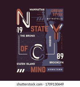 new york city text frame graphic typography design vector good for t shirt casual print