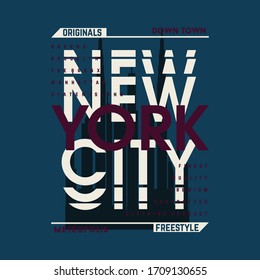 nueva ciudad de texto marco gráfico tipografía diseño gráfico vectorial bueno para pantalones impresión casual