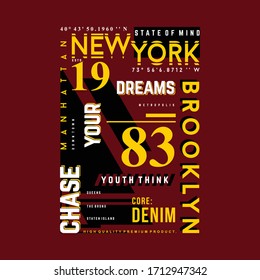 new york city text frame graphic typography design vector idea for t shirt print company product