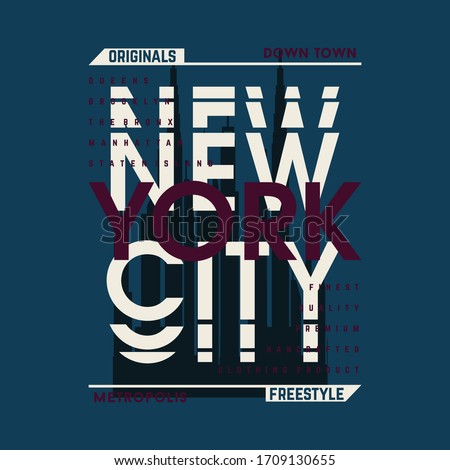 new york city text frame graphic typography design vector good for t shirt casual print