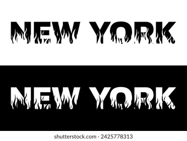 New York City text logo. NYC typography print or slogan. Vector illustration.