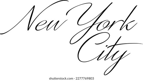 New York City text sign illustration on White Background