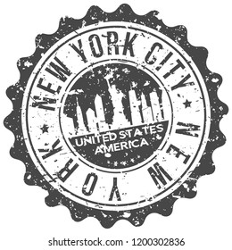 New York City Travel Stamp Icon City Design Tourism Export Seal