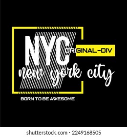 New York City Tshirt Apparel Authentic graphics work for t-shirt print