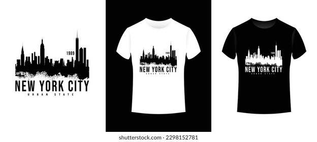 NEW YORK CITY TSHIRT BLACK OR WHITE  DESIGN FOR DIGITAL OR SCREEN PRINTING, NEW YORK CITY