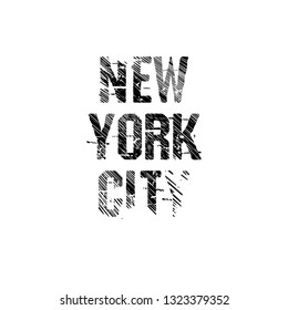 New York City t-shirt design. New York City apparel design. grunge font.