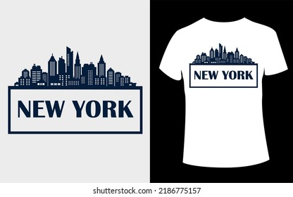 New York City T-shirt Design with editable vector