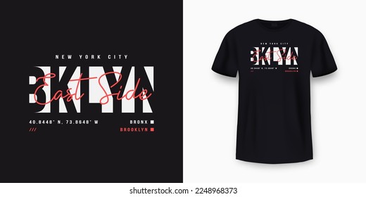 New York City t-shirt design. Minimalist t-shirt print and apparel typography design with stylish text. New York print for t-shirt design. Vector