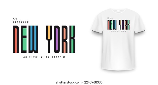 New York City t-shirt design. Minimalist t-shirt print and apparel typography design with stylish text. New York print for t-shirt design. Vector