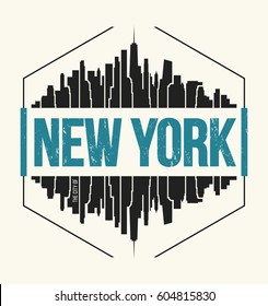 New York City t-shirt design tee print. Vector illustration.