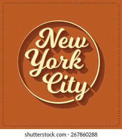 New York City - Typographic Design - Classic look ideal for screen print shirt design