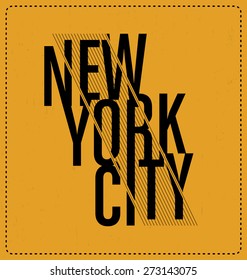 New York City - Typographic Design - Classic look ideal for screen print shirt design