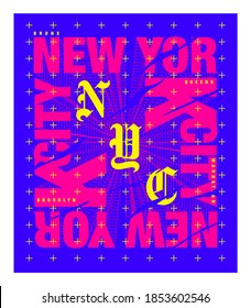 New York City Typographic Poster Print Design