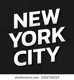 New York City typography banner design. NYC text slogan poster or print. Vector illustration. 